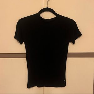 Armani Exchange - Small black rayon and spandex mock neck shirt